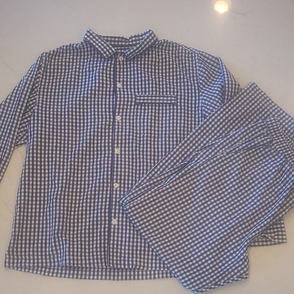 GAP Navy Gingham PJ Set L - Picture 1 of 5